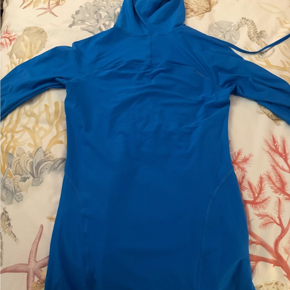Athleta Vibrant Blue Activewear Hooded Shirt or Coverup - Picture 3 of 3